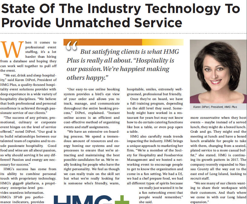 HMG+ Featured in April 2017 Issue of Total Food Service